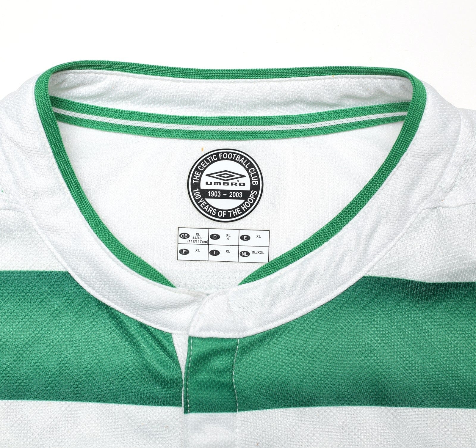 2003/04 LARSSON #7 Celtic Vintage Umbro European Home Football