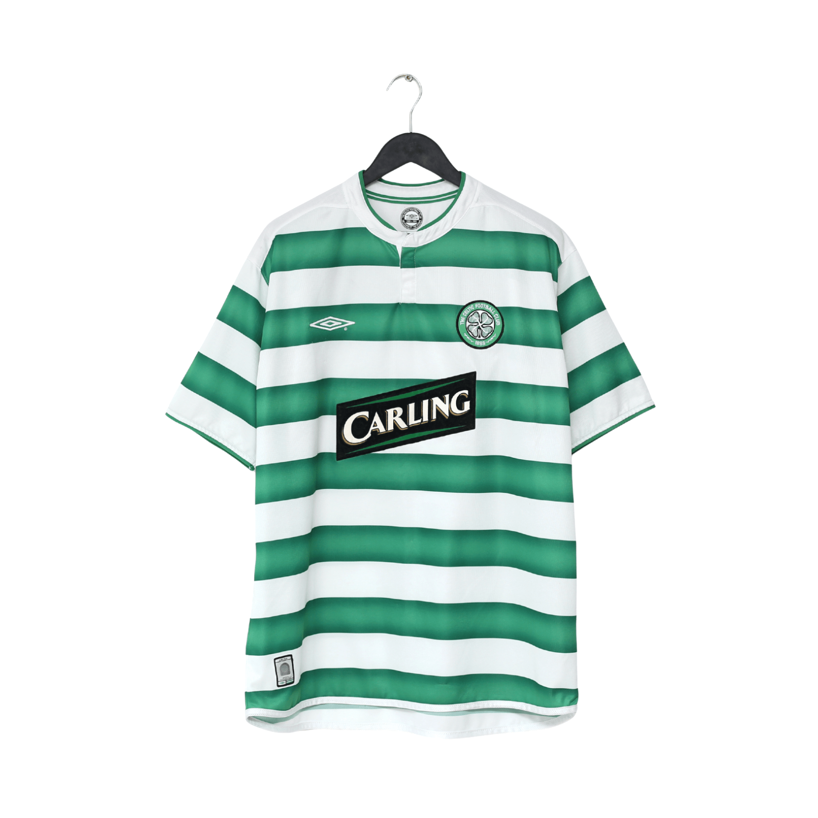 2003/04 LARSSON #7 Celtic Vintage Umbro European Home Football Shirt (XL)