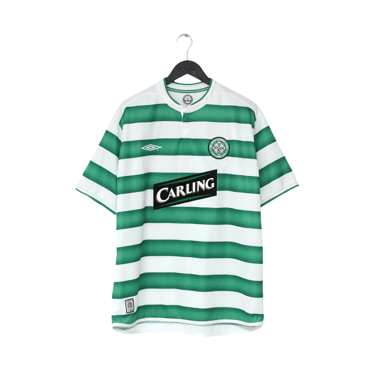 2003/04 LARSSON #7 Celtic Vintage Umbro European Home Football Shirt (XL)