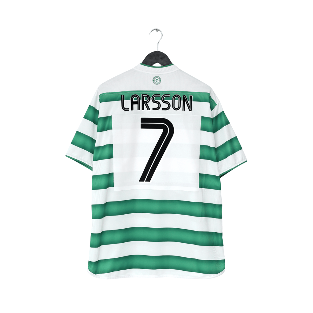 2003/04 LARSSON #7 Celtic Vintage Umbro European Home Football Shirt (XL)