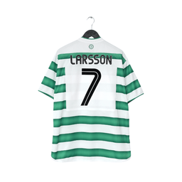 2003/04 LARSSON #7 Celtic Vintage Umbro European Home Football Shirt (XL)