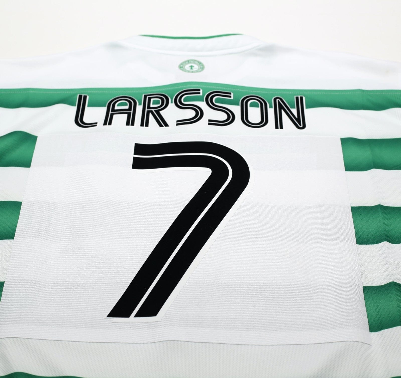 2003/04 LARSSON #7 Celtic Vintage Umbro European Home Football Shirt (XL)