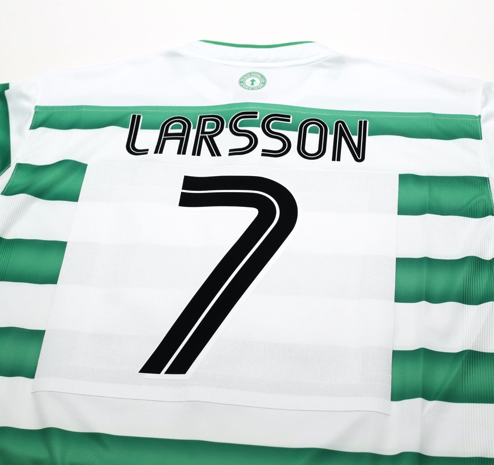 2003/04 LARSSON #7 Celtic Vintage Umbro European Home Football Shirt (XL)