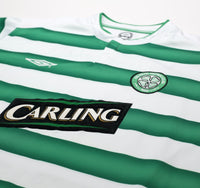 2003/04 LARSSON #7 Celtic Vintage Umbro European Home Football Shirt (XL)