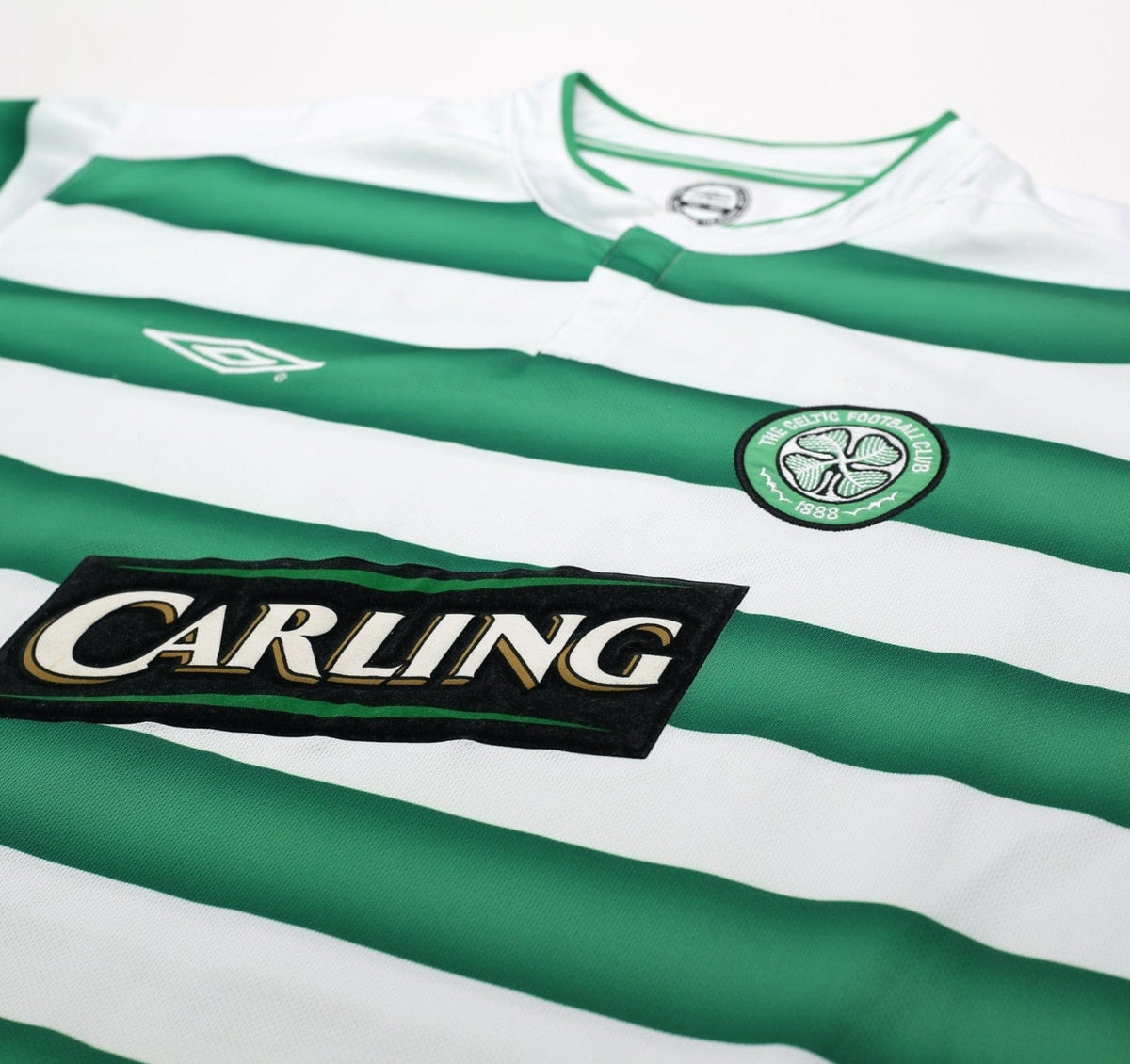 2003/04 LARSSON #7 Celtic Vintage Umbro European Home Football Shirt (XL)