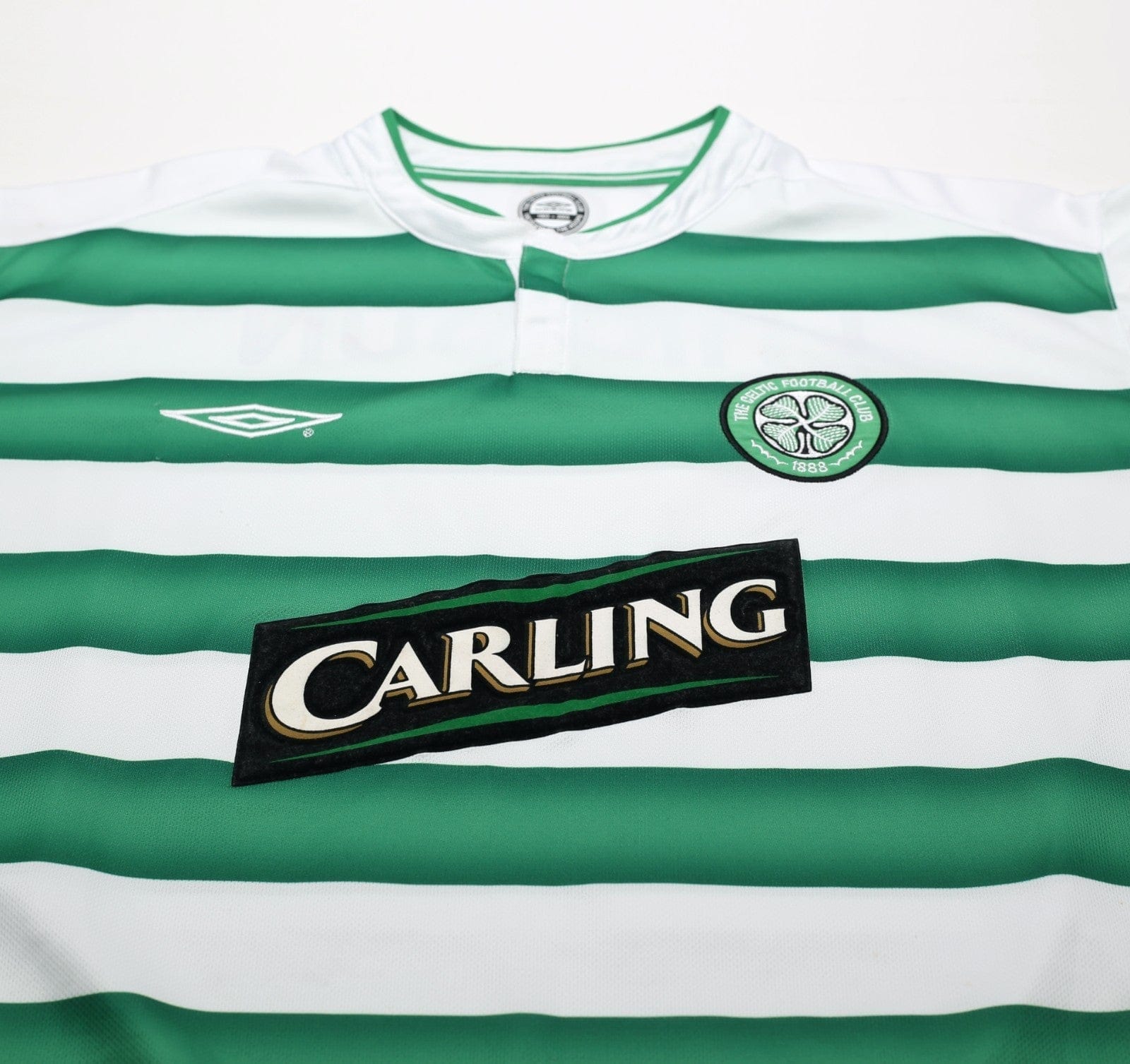 2003/04 LARSSON #7 Celtic Vintage Umbro European Home Football Shirt (XL)