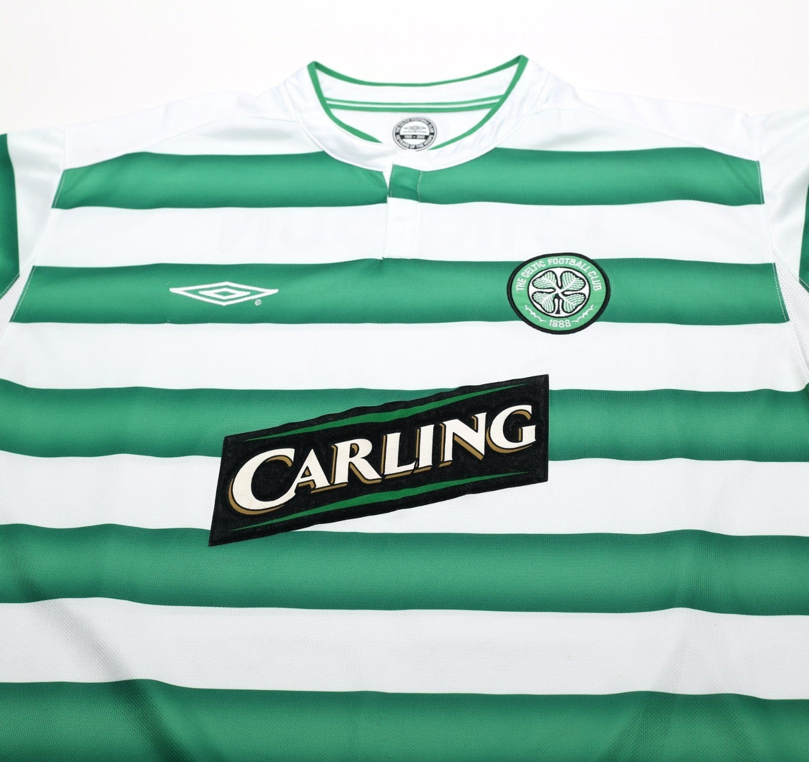 2003/04 LARSSON #7 Celtic Vintage Umbro European Home Football Shirt (XL)