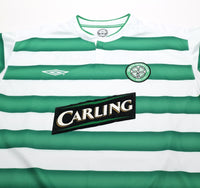 2003/04 LARSSON #7 Celtic Vintage Umbro European Home Football Shirt (XL)
