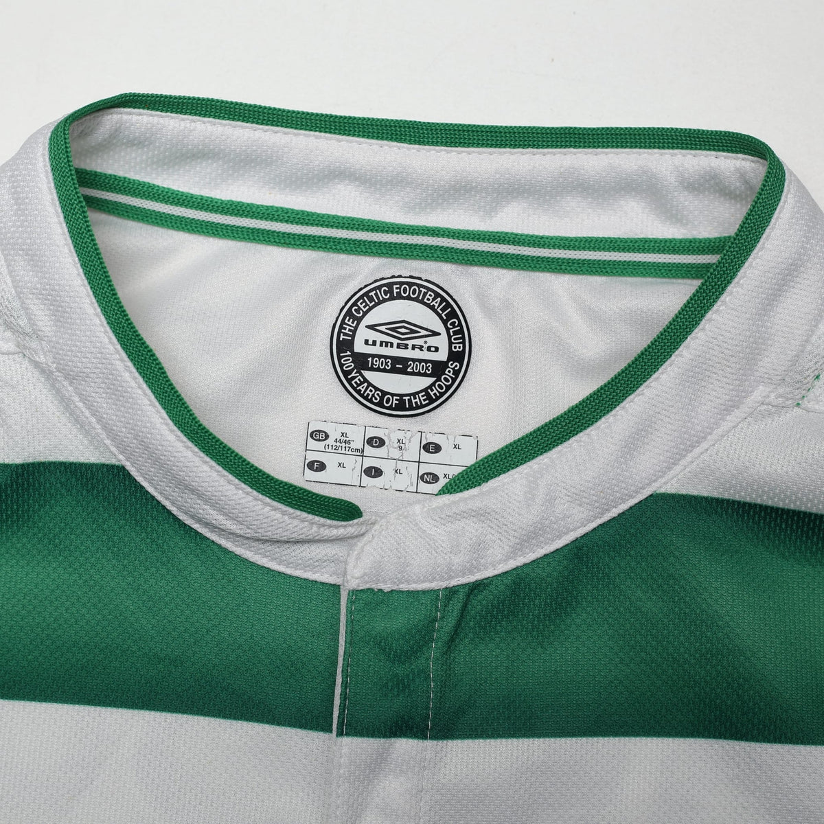 2003/04 Larsson #7 Celtic Vintage Umbro European Home Football Shirt (XL)