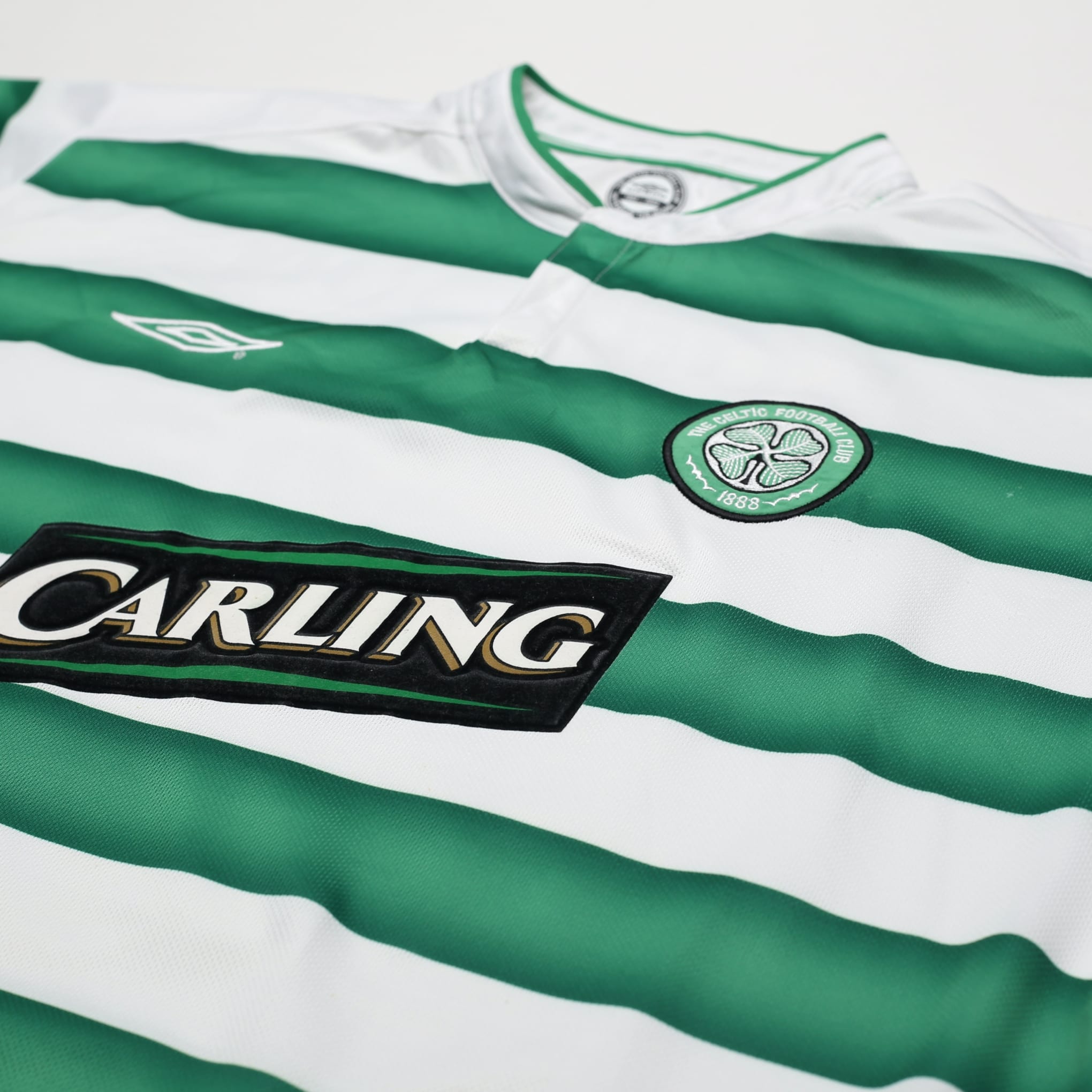 2003/04 Larsson #7 Celtic Vintage Umbro European Home Football Shirt (XL)