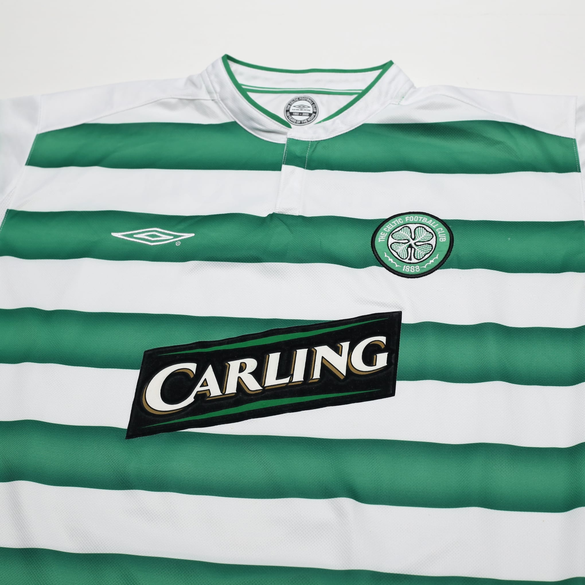 2003/04 Larsson #7 Celtic Vintage Umbro European Home Football Shirt (XL)