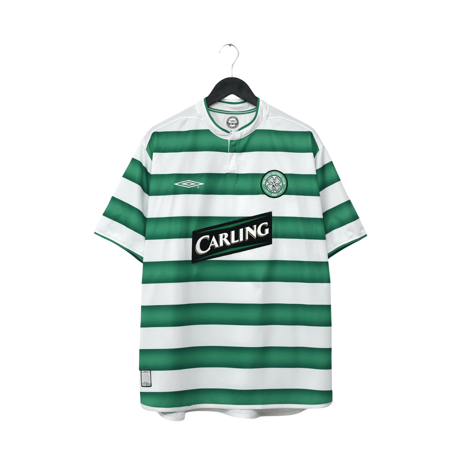 2003/04 Larsson #7 Celtic Vintage Umbro European Home Football Shirt (XL)