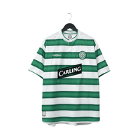 2003/04 Larsson #7 Celtic Vintage Umbro European Home Football Shirt (XL)