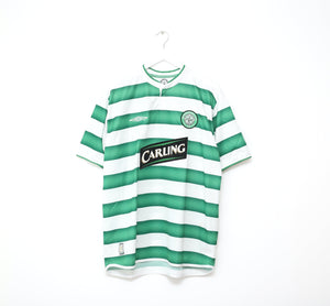 2003/04 LARSSON #7 Celtic Vintage Umbro European Home Football Shirt (XL)