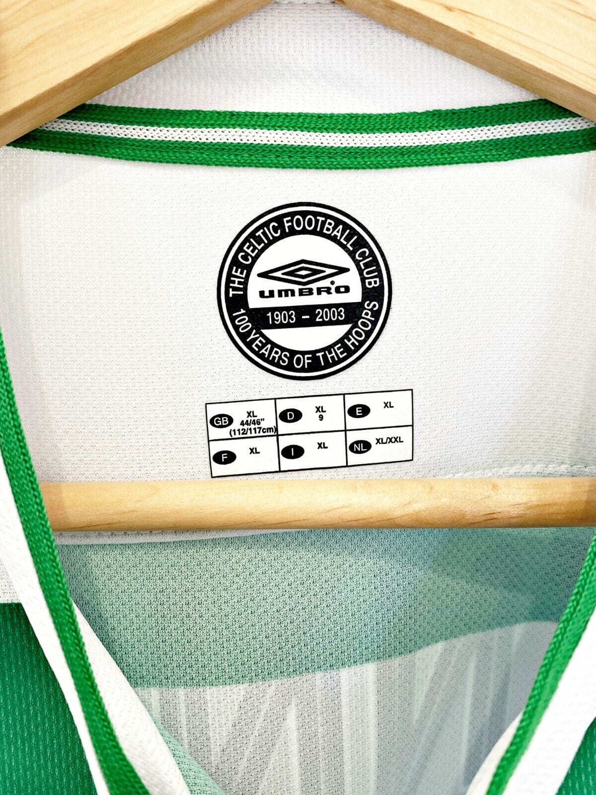 2003/04 LENNON #18 Celtic Vintage Umbro CL Home Football Shirt (XL) BNWOT