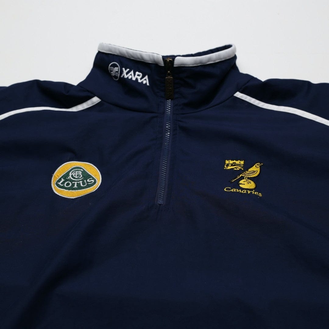 2003/04 Norwich City Vintage XARA Football Training 1/4 Zip Track Jacket (XL)