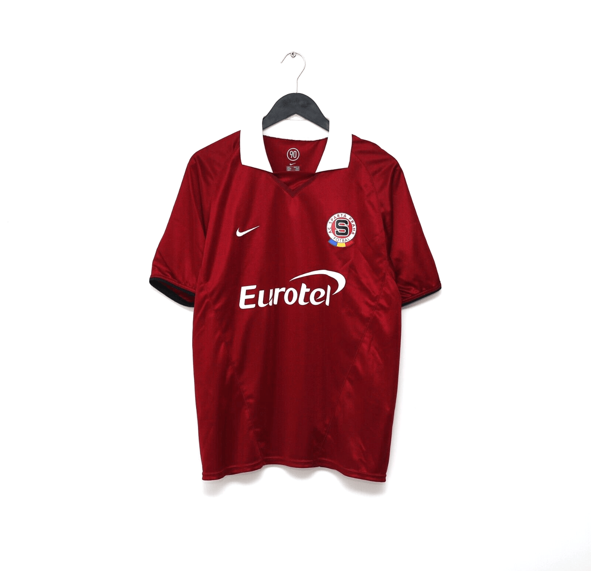 2003/04 POBORSKY #8 Sparta Prague Vintage Nike Home Football Shirt (M)