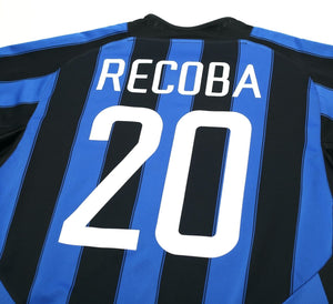 2003/04 RECOBA #20 Inter Milan Vintage Nike Home Football Shirt Jersey (L)