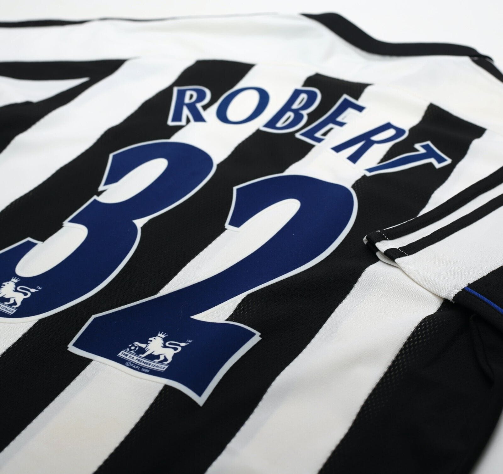 2003/04 ROBERT #32 Newcastle United Vintage adidas Home Football Shirt (M)