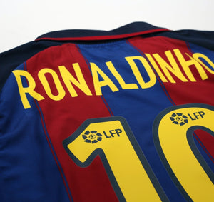 2003/04 RONALDINHO #10 Barcelona Vintage Nike Home Football Shirt (M)