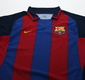 2003/04 RONALDINHO #10 Barcelona Vintage Nike Home Football Shirt (M)