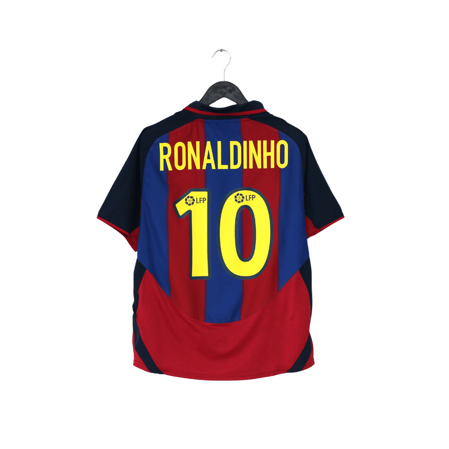 2003/04 RONALDINHO #10 Barcelona Vintage Nike Home Football Shirt (M)