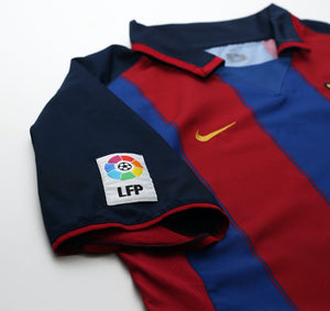 2003/04 RONALDINHO #10 Barcelona Vintage Nike Home Football Shirt (M)