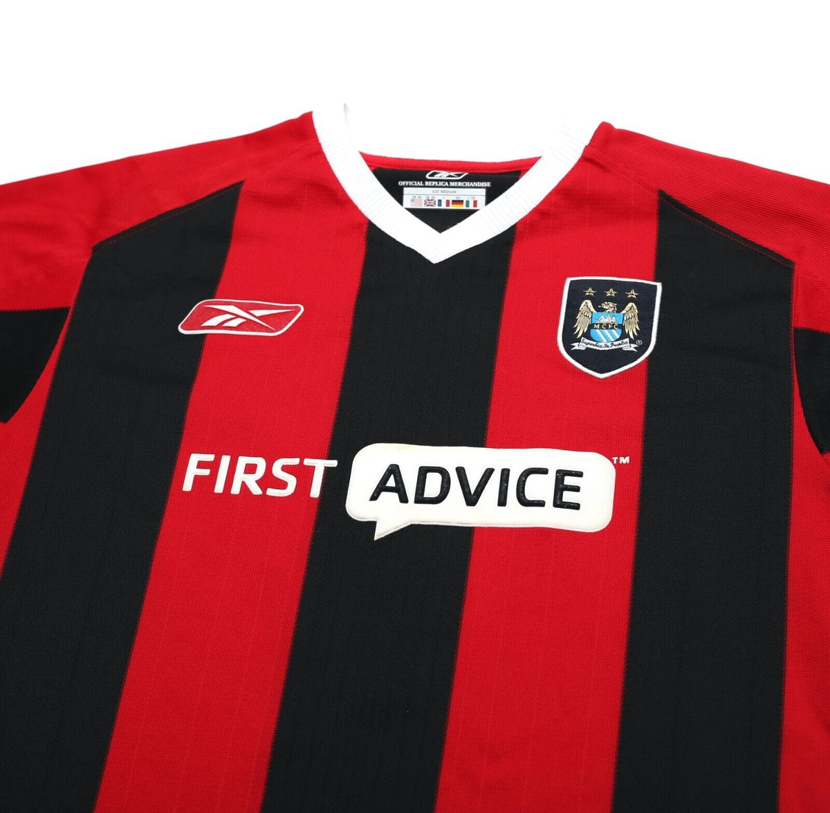 2003/04 SUN #17 Manchester City Vintage Reebok Away Football Shirt Jersey (M)