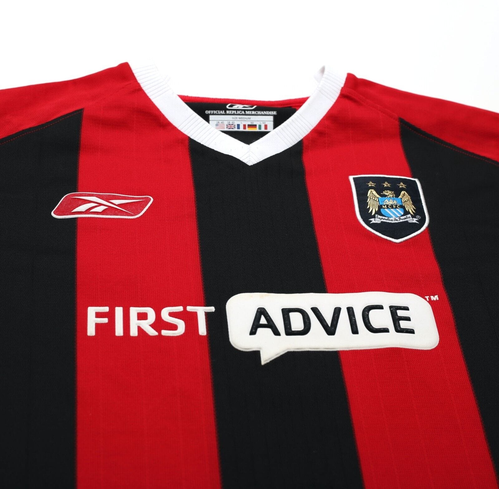 2003/04 SUN #17 Manchester City Vintage Reebok Away Football Shirt Jersey (M)