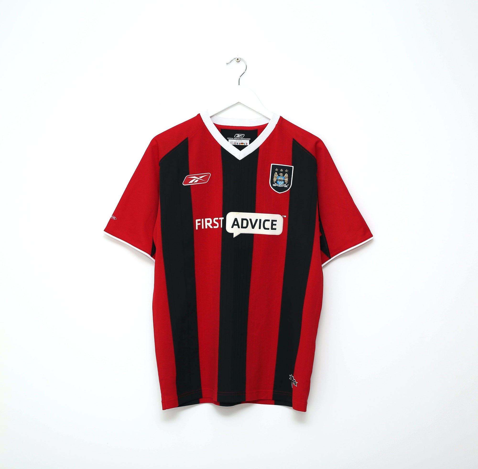 2003/04 SUN #17 Manchester City Vintage Reebok Away Football Shirt Jersey (M)