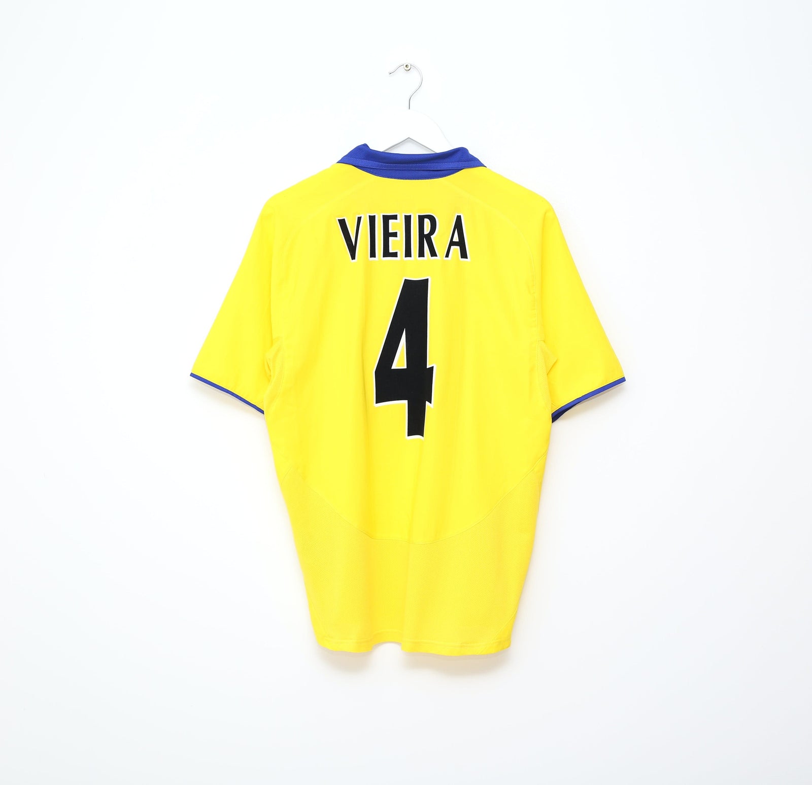 2003/04 VIEIRA #4 Arsenal Vintage Nike UCL Away Football Shirt Jersey (M)