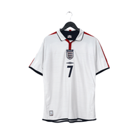 2003/05 Beckham #7 England Vintage Umbro Home Football Shirt (L) EURO 2004