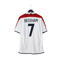 2003/05 Beckham #7 England Vintage Umbro Home Football Shirt (L) EURO 2004