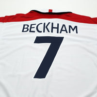 2003/05 Beckham #7 England Vintage Umbro Home Football Shirt (L) EURO 2004