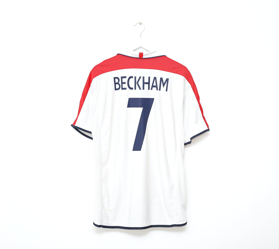 2003/05 BECKHAM #7 England Vintage Umbro Home Football Shirt (XL)