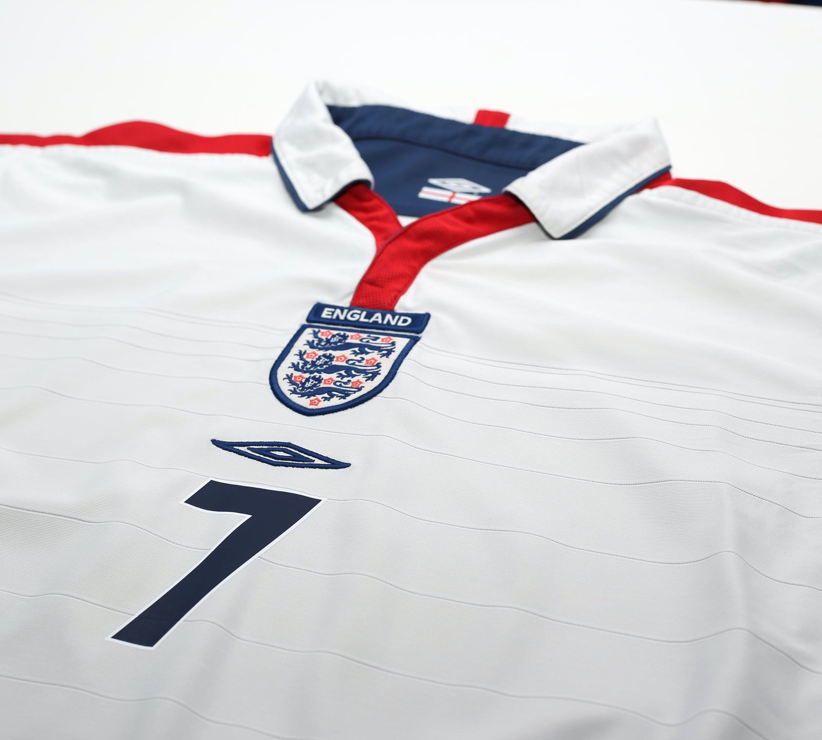 2003/05 BECKHAM #7 England Vintage Umbro Home Football Shirt (XL)