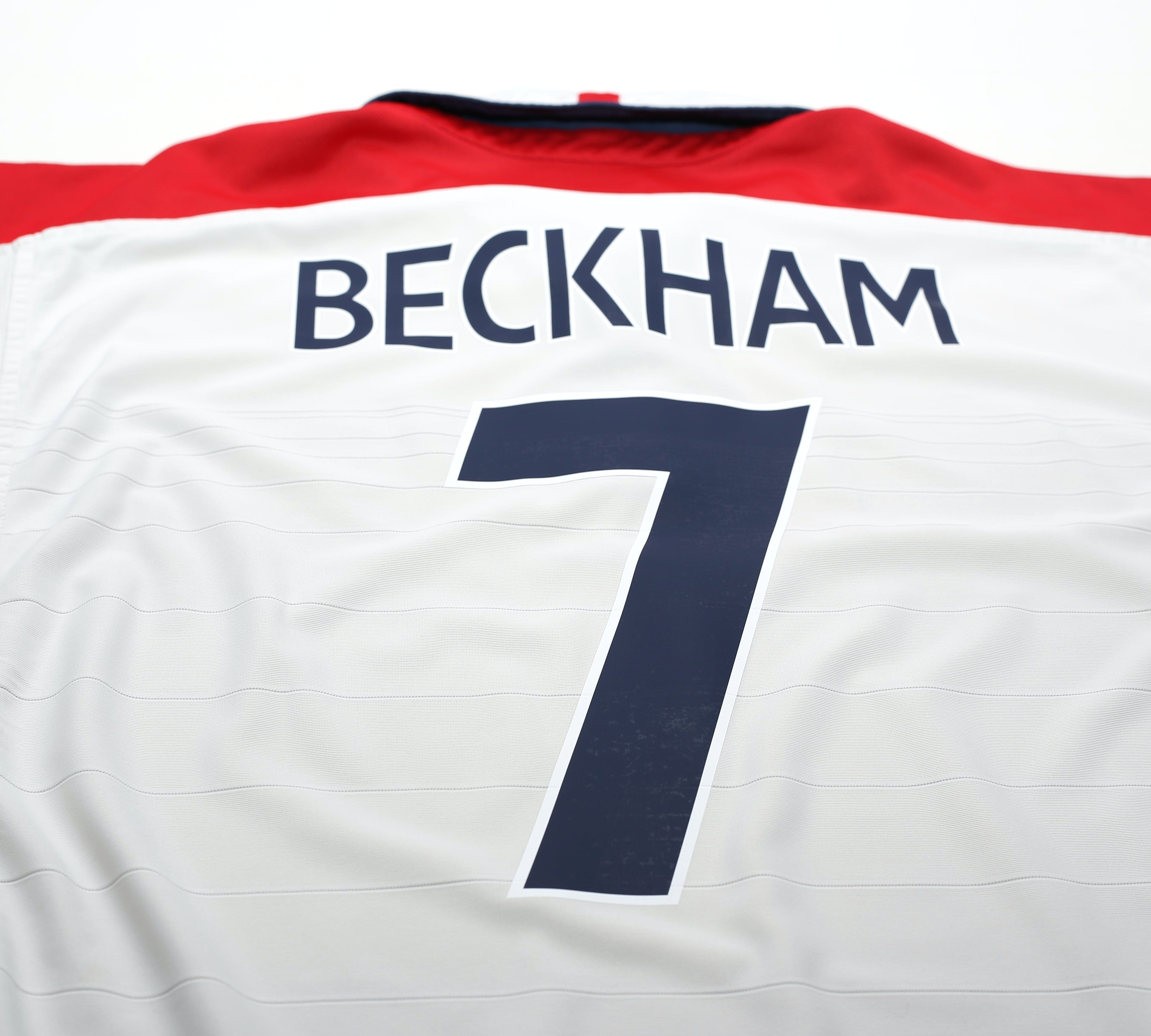 2003/05 Beckham #7 England Home Shirt | Size XL | Vintage Umbro