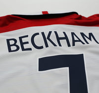 2003/05 Beckham #7 England Vintage Umbro Home Football Shirt (XL) EURO 2004