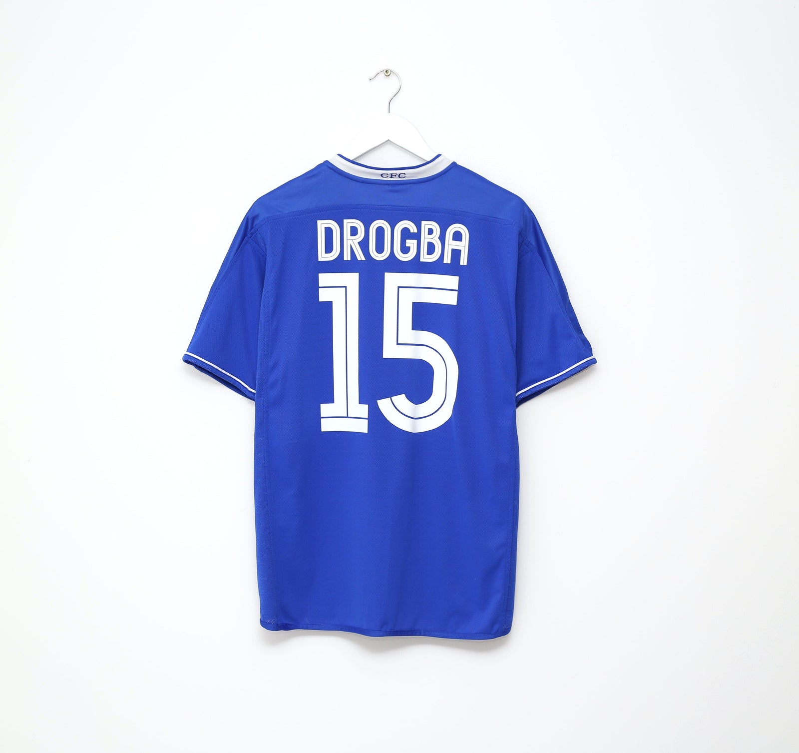 2003/05 DROGBA #15 Chelsea Vintage Umbro UCL Home Football Shirt Jersey (M)