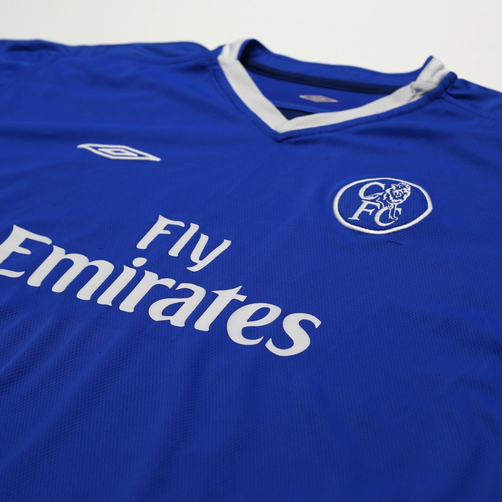 2003/05 Drogba #15 Chelsea Vintage Umbro UCL Home Football Shirt (XL)