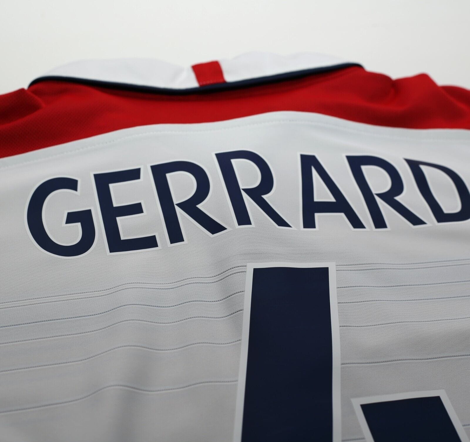 2003/05 GERRARD #4 England Vintage Umbro Home Football Shirt (L) EURO 2004