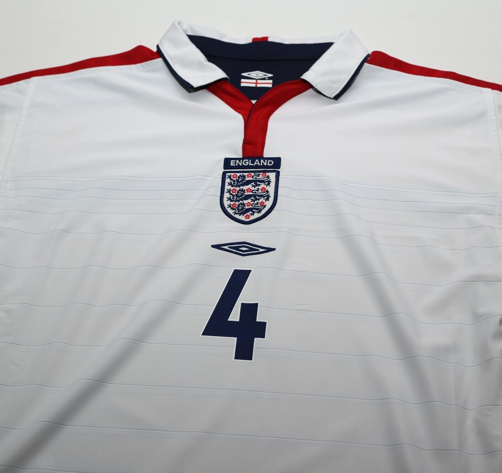 2003/05 GERRARD #4 England Vintage Umbro Home Football Shirt (L) EURO 2004