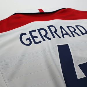 2003/05 Gerrard #4 England Vintage Umbro Home Football Shirt (L) EURO 2004