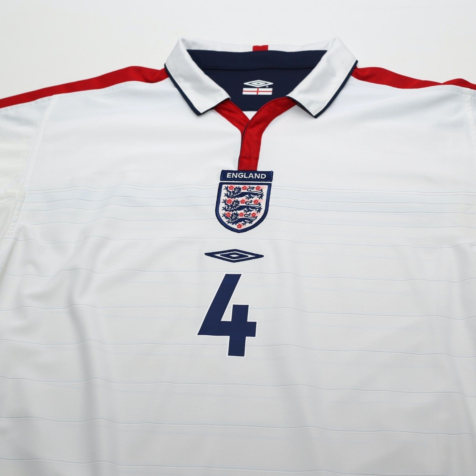 2003/05 Gerrard #4 England Vintage Umbro Home Football Shirt (L) EURO 2004