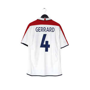 2003/05 Gerrard #4 England Vintage Umbro Home Football Shirt (L) EURO 2004