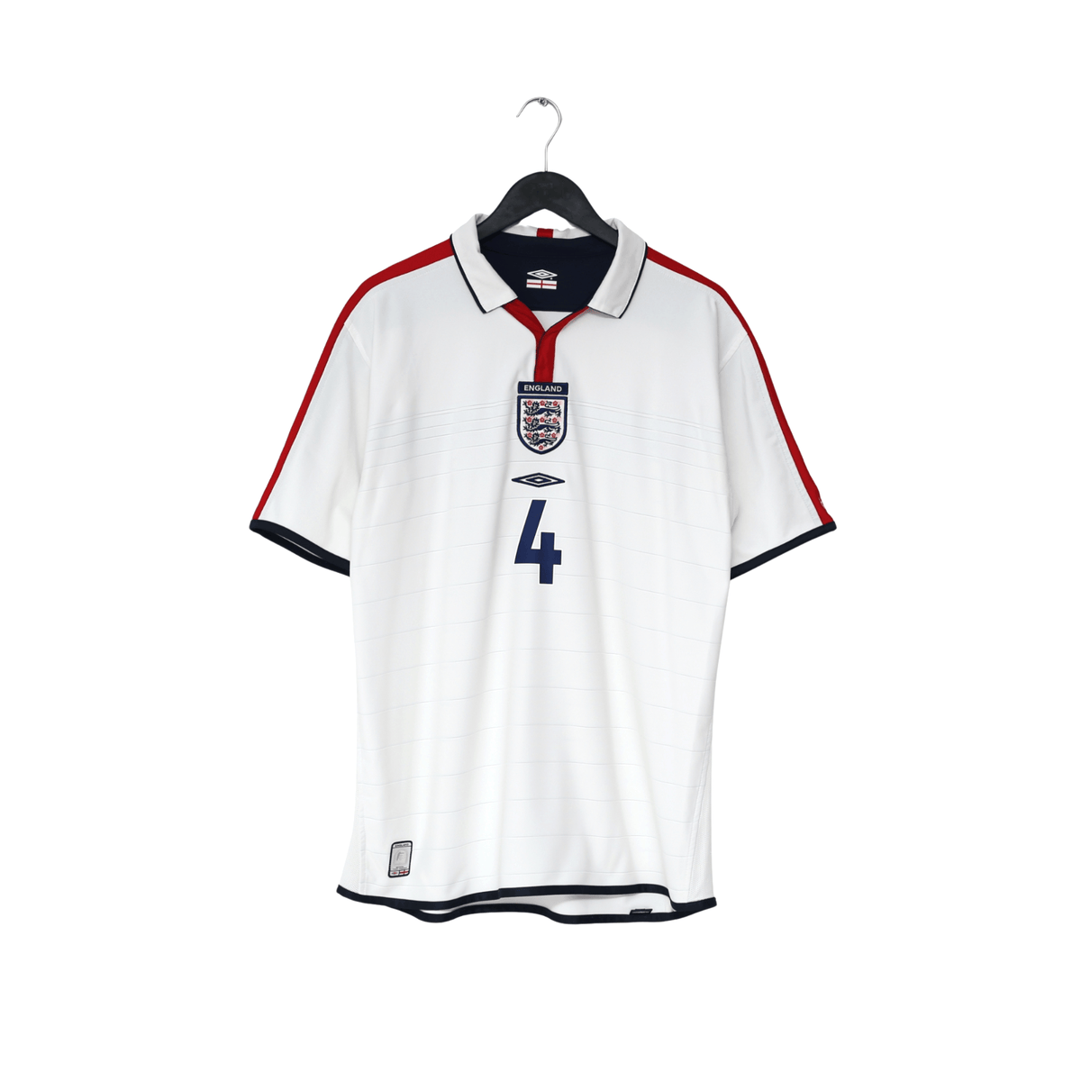 2003/05 Gerrard #4 England Vintage Umbro Home Football Shirt (L) EURO 2004