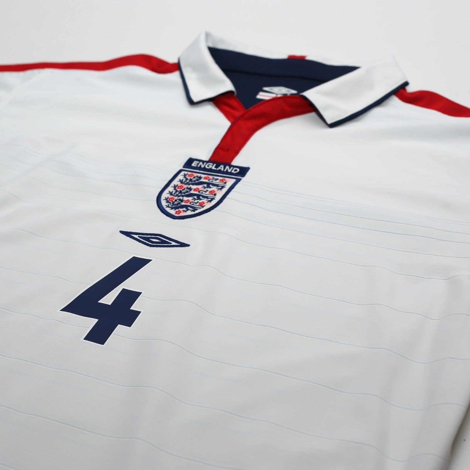 2003/05 Gerrard #4 England Vintage Umbro Home Football Shirt (L) EURO 2004