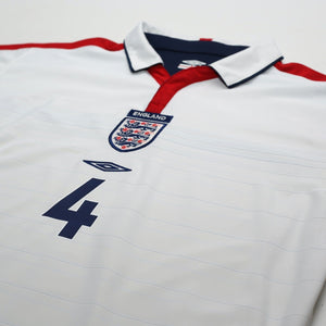 2003/05 Gerrard #4 England Vintage Umbro Home Football Shirt (L) EURO 2004