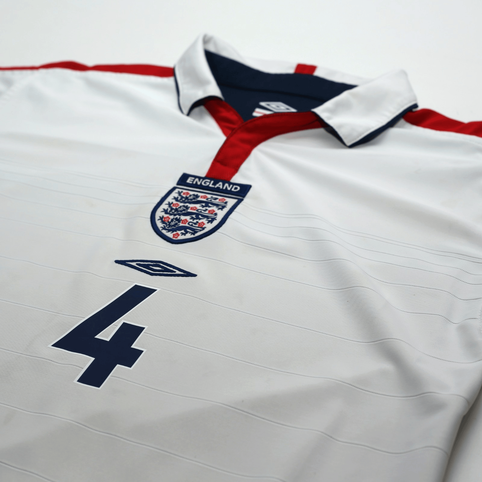 2003/05 Gerrard #4 England Vintage Umbro Home Football Shirt (M) EURO 2004
