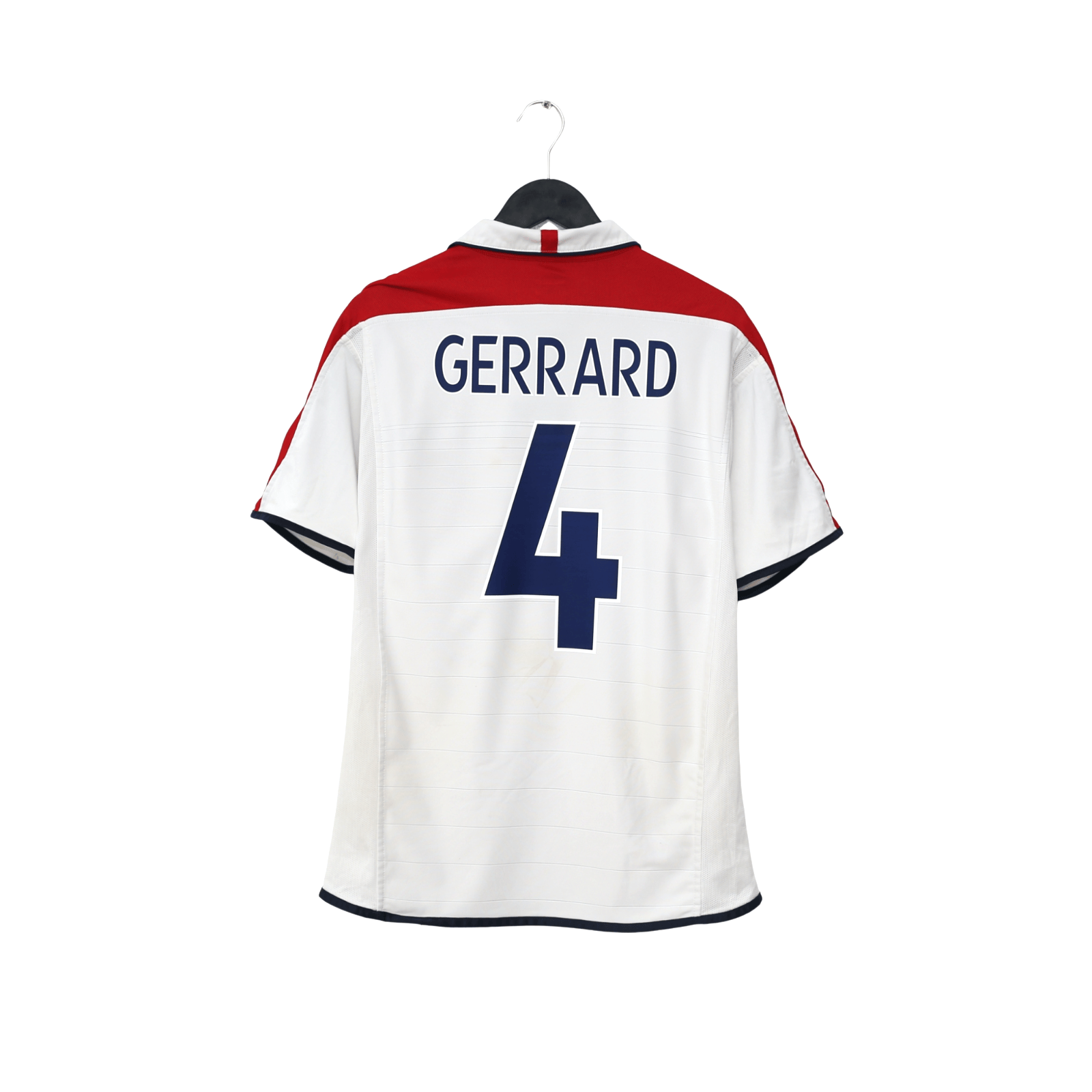 2003/05 Gerrard #4 England Vintage Umbro Home Football Shirt (M) EURO 2004